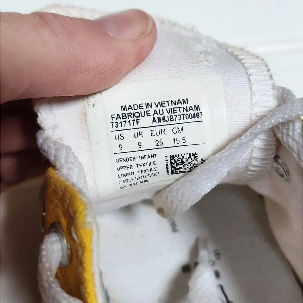 Converse Kids Chuck Taylor All Star Low Sneakers Size 9 Yellow